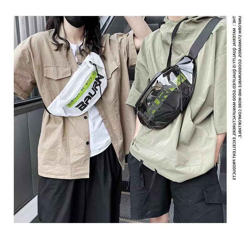 Futuristic Clear PVC Crossbody Bag - Cyberpunk Style