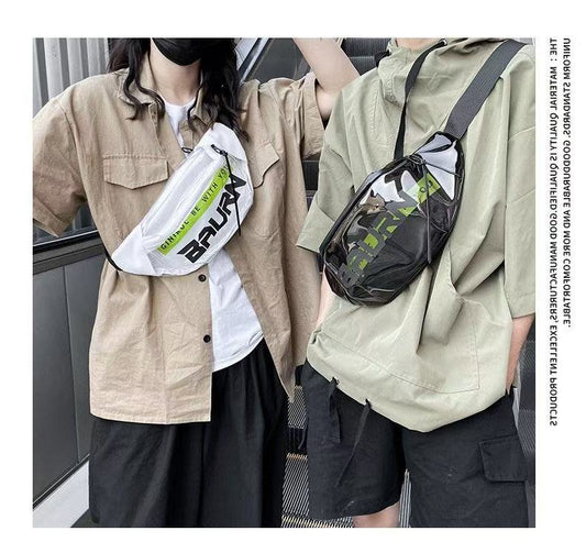 Futuristic Clear PVC Crossbody Bag - Cyberpunk Style